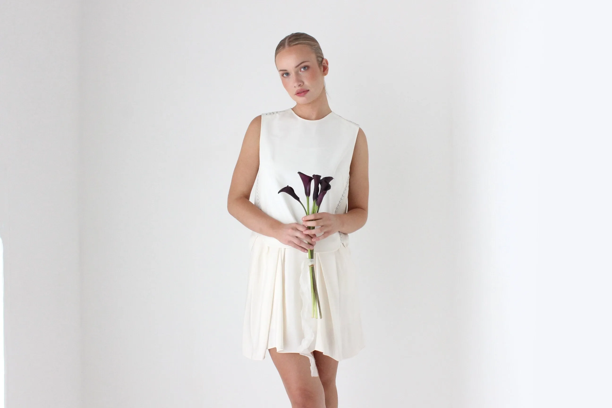 2000s 3.1 Phillip Lim Silk & Leather Layered Relaxed Mini
